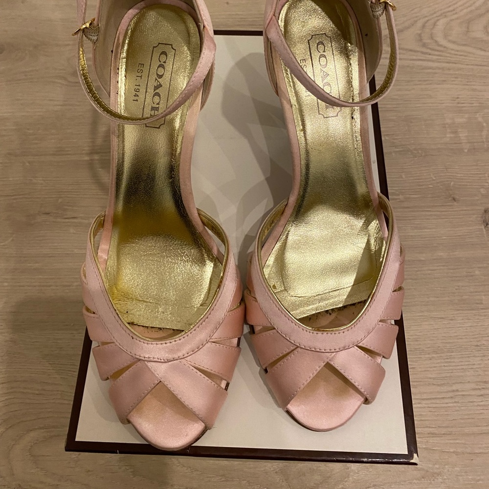 Satin open toe sandal with strap